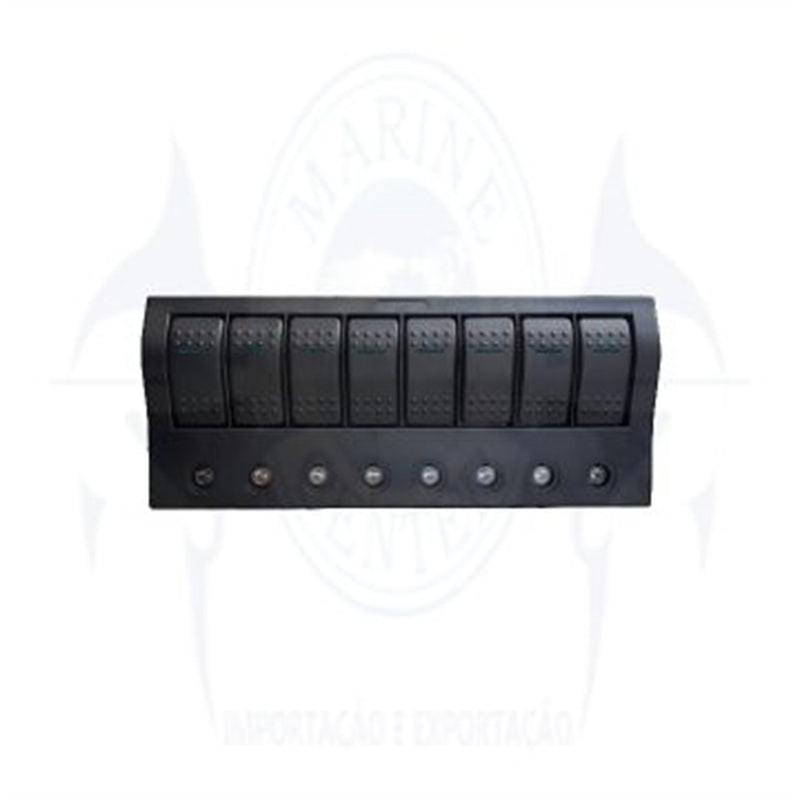 Painel elétrico 8 botões 12V-24V  preto Marine