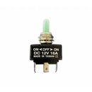 Interruptor de Alavanca ON-OFF-ON 16A 12V com LED Verde e Capa Protetora Emborrachada