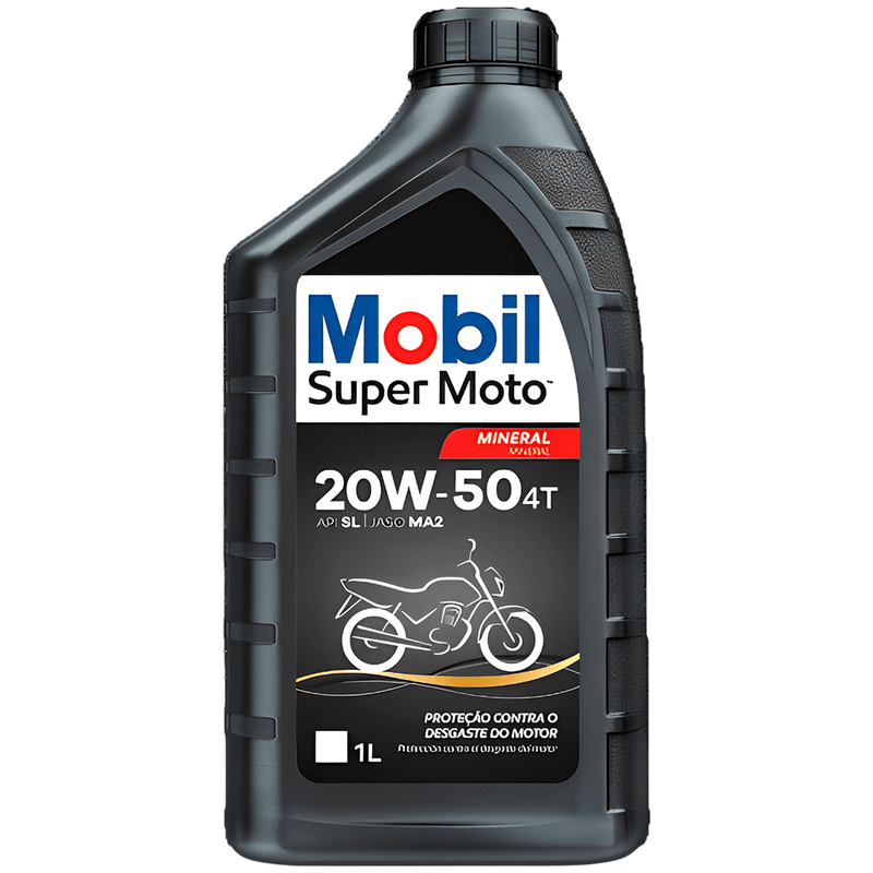 Óleo de Motor Mobil Super Moto 4T 20W50 - 1 Litro