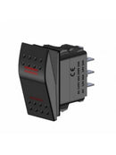Interruptor Momentâneo ON-OFF-ON com 7 Pinos e 2 LEDs - Cor Preto