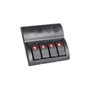 Painel Náutico Elétrico De Instrumentos Preto 4 Botões Led 12-24V